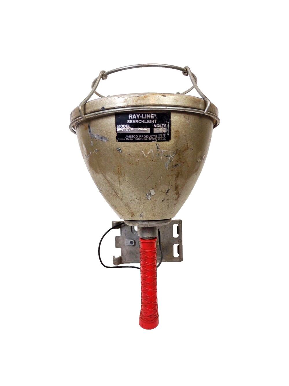 Vintage Portable Marine Spotlight Half Mile Ray Model 1075 Red Handle Steampunk